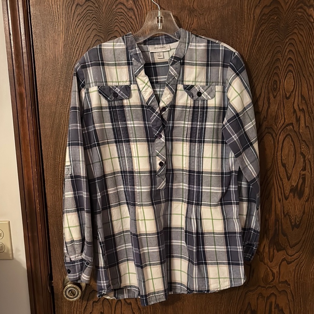 Plaid Button-Up Shirt